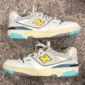 New Balance 550 Cream and Yellow Sneakers